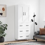 vidaXL Buffet haut Blanc 69 5x34x180 cm Bois d'ingénierie