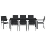 vidaXL Ensemble de 5 Noir Rotin PE  Acier revêtu de poudre