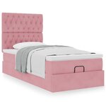 vidaXL Cadre de lit ottoman avec matelas rose 80x200 cm velours
