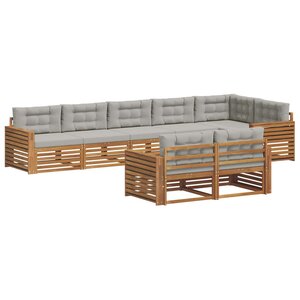 vidaXL Ensemble de canapés d'extérieur 8 pc Gris Naturel et Clair