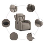 vidaXL Fauteuil inclinable électrique taupe tissu