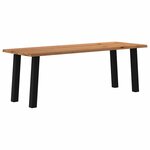vidaXL Table à manger et bord naturel bois massif chêne rectangulaire