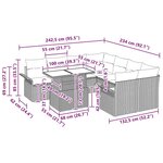 vidaXL Ensemble de canapé de jardin 9 Pièces Beige Poly rotin
