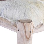 vidaXL Tabouret de bar Cuir de chèvre véritable et bois de teck massif