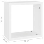 vidaXL Étagères cube murales 2 Pièces Blanc 30x15x30 cm