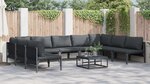 vidaXL Ensemble de canapé de jardin 9 Pièces Anthracite Acier