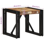 vidaXL Table basse multicolore 40x40x35 cm bois de récupération massif