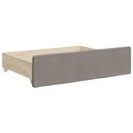 vidaXL Lit de jour avec gigogne et tiroirs taupe 100x200 cm tissu