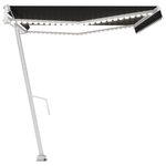 vidaXL Auvent automatique et capteur de vent/LED 500x300 cm Anthracite