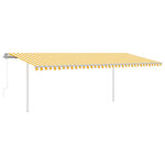 vidaXL Auvent automatique capteur de vent et LED 6x3 5m Jaune et blanc