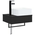 vidaXL Basin de lavage mural Noir 50 x 41 x 39 cm Bois d'ingénierie