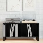 vidaXL Meuble à vinyles Chêne noir 100 x 38 x 48 cm Bois d'ingénierie