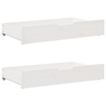 vidaXL Lit de jour et tiroirs sans matelas blanc 90x200 cm bois massif