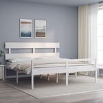 vidaXL Lit pour personne âgée sans matelas blanc 200x200cm bois massif