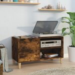 vidaXL Armoire à disques chêne fumé 84 5x38x48 cm bois d'ingénierie