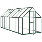 vidaXL Serre avec cadre de base vert 445x169x195 cm aluminium