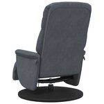 vidaXL Fauteuil inclinable de massage repose-pied gris foncé velours