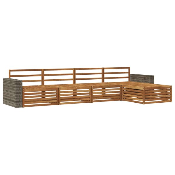 vidaXL Ensemble de canapés d'extérieur 5 Pièces Naturel