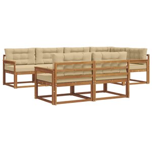 vidaXL Ensemble de canapés d'extérieur 8 pc Naturel et Beige