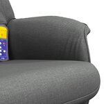 vidaXL Fauteuil de massage inclinable et repose-pieds gris foncé tissu