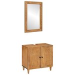 vidaXL Ensemble de mobilier de salle de bain avec porte 2 Pièces Marron