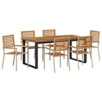 vidaXL Ensemble de salle à manger pour jardin 7 Pièces Beige