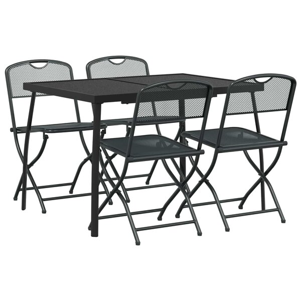vidaXL Ensemble de meubles d'extérieur 5 pc Anthracite Fer et Acier