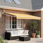 vidaXL Auvent rétractable électrique Sable 100  Polyester et Aluminium