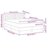 Lit avec sommier et matelas vidaXL Bleu Foncé 140x190 cm Velours