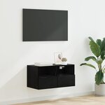 vidaXL Meuble TV mural Chêne noir 60 x 30 x 30 cm Bois d'ingénierie