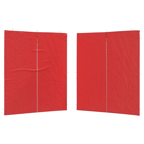 vidaXL Mur de tente de fête 2 Pièces Rouge 200 x 195 cm PE et acier