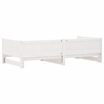 vidaXL Lit Pull-out de Jour Blanc 180 x 200 cm Bois massif en pin