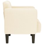 vidaXL Canapé-chaise accoudoirs crème 54 cm tissu velours côtelé