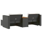 vidaXL Salon de jardin 5 Pièces avec coussins noir résine tressée acacia