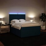 vidaXL Sommier à lattes de lit et matelas bleu 140x190 cm velours