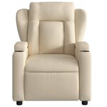 vidaXL Fauteuil inclinable Crème Tissu