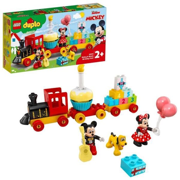 Lego 10941 duplo disney le train d'anniversaire de mickey et minnie jouet pour enfant de 2 ans et plus avec train et figurines