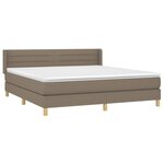 vidaXL Sommier à lattes de lit avec matelas Taupe 160x200 cm Tissu
