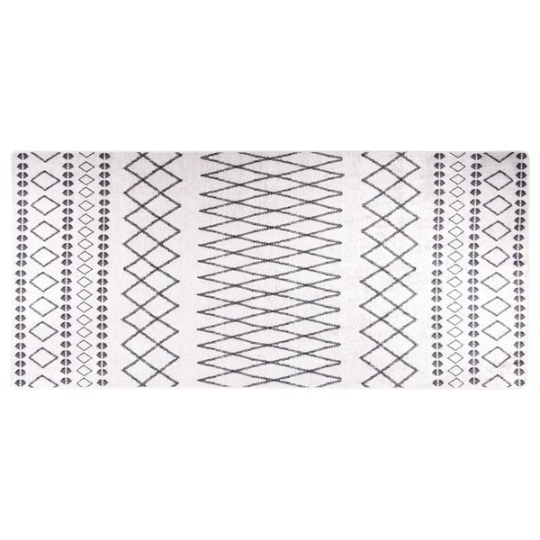 vidaXL Tapis lavable antidérapant 80x300 cm Noir et blanc