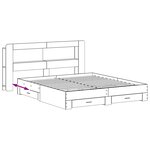 vidaXL Cadre de lit avec rangement Sonoma gris 200 x 200 cm