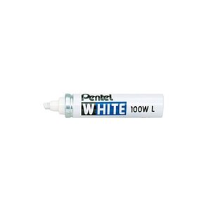Pentel Marqueur permanent  X100W, pointe biseauté, blanc