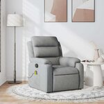 vidaXL Fauteuil de massage inclinable Gris clair Tissu