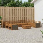 vidaXL Ensemble de canapés d'extérieur 10 pc Naturel