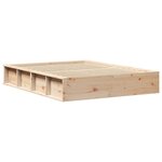 vidaXL Cadre de lit Marron 135 x 190 cm Bois massif en pin