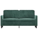 vidaXL Canapé à 2 places Vert foncé 140 cm Velours