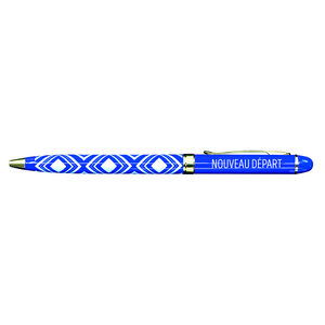 Stylo fin en métal laqué bleu - Nouveau départ