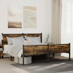 vidaXL Cadre de lit en métal sans matelas chêne fumé 183x213 cm