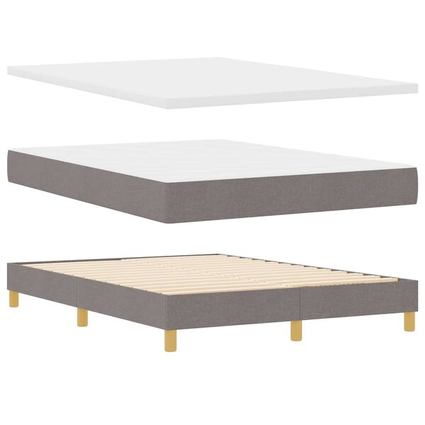 vidaXL Lit à Ressorts avec Matelas Crème 90x200 cm Tissu Taupe