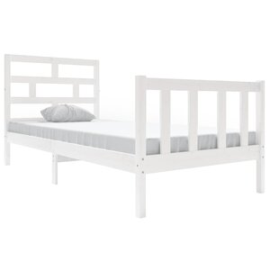 vidaXL Cadre de lit sans matelas blanc bois massif 90x200 cm