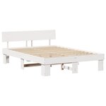 vidaXL Cadre de lit Blanc 150 x 200 cm Bois massif en pin